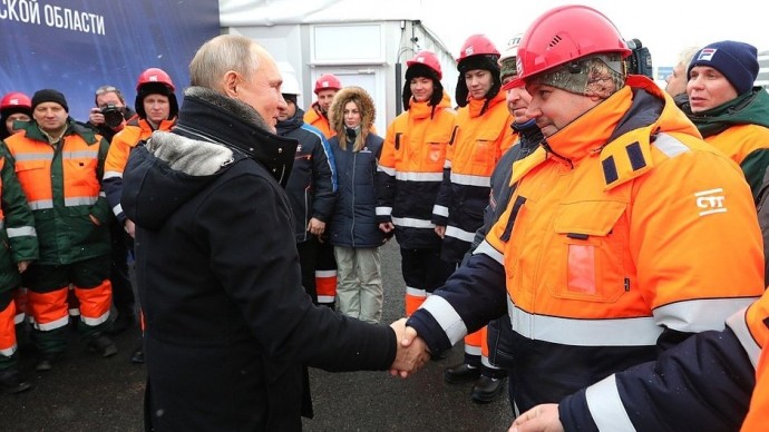 Видео: Путин на открытии Репинской транспортной развязки 26 января 2021 года