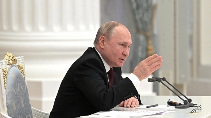 Видеоверсия заседания Совета Безопасности 21 февраля 2022 года